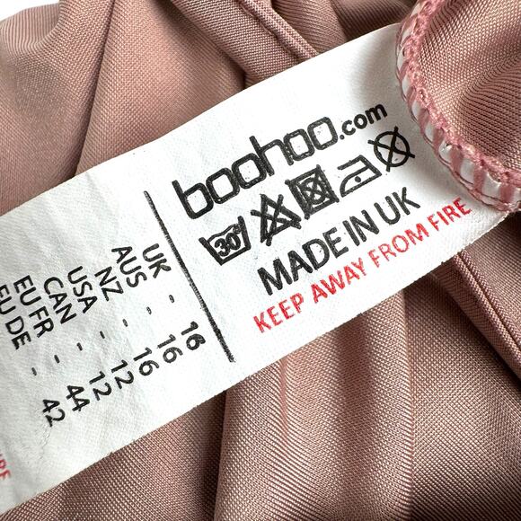 Boohoo Mauve Flounce Bodysuit Size 12 US Layered Ruffle Snap Crotch - Picture 7 of 8